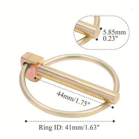 Lynch Pin Quick Release Pins Kit 50 Pieces Steel O Ring Assortment with dimensions 44mm length, 5.85mm diameter, 41mm ring ID