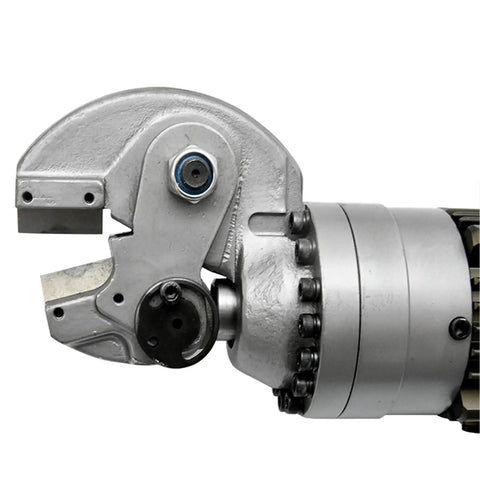 Close-up of Premium Heavy Duty Electric Rebar Cutter Featuring Brushless Motor for hydraulic steel cutting up to 14mm.