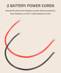 Top Shelf 6 AWG Battery Cable Kit includes two battery power cords, red and black, 20 inches of oxygen free copper, strong terminals.