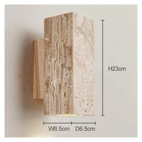 Natural Limestone LED Sconce Wall Lamp, 23cm height, featuring unique stone design for home decor and lighting.
