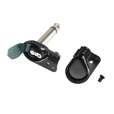 Solid 1/4 Inch Ts Patch Connector Right Angle 6.35Mm Cable Jack Flat Low Profile Nickel Plated showing inner detail and parts.
