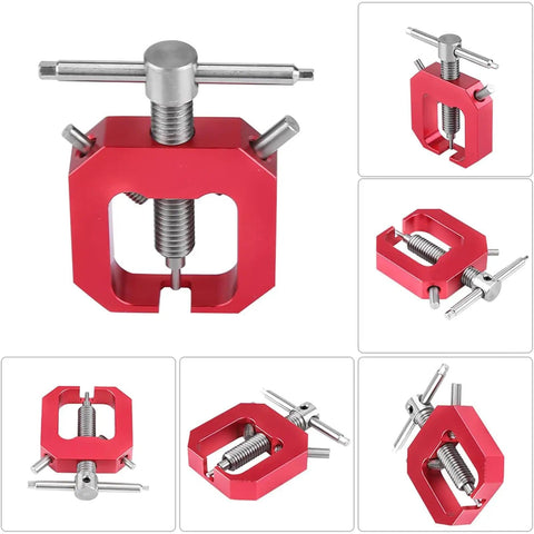 Mini Gear Puller For RC Cars Red Aluminum Pinion Bearing Removal Tool Pro Grade Gear Puller For RC Motors Drift Wheels Upgrades And Hobby Fans Compact All Metal Tool For Easy Pinion Gear Extraction