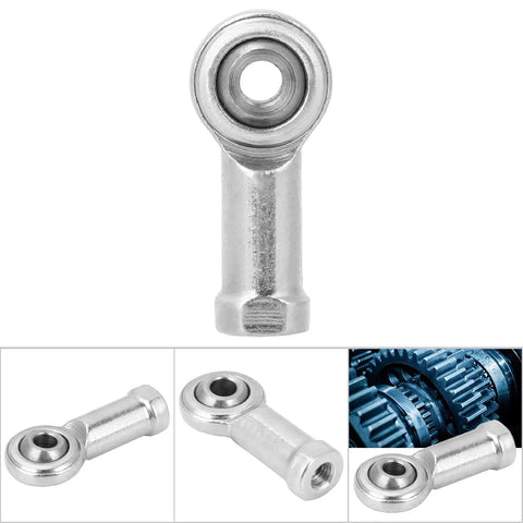 Close-up of a steel rod end from the 10 Pack Female Rod End Bearings Set with M4 right hand threads, ideal for RC cars and robotics use.