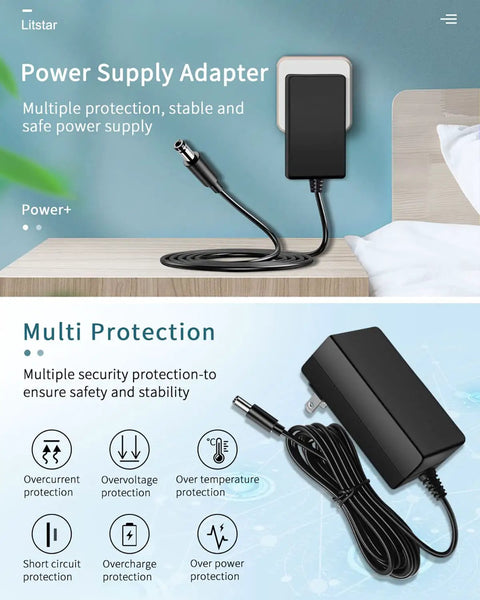 Go-To 5V 2A Power Adapter With 11 Interchangeable DC Plug Tips, Universal 100V 240V Input, Regulated Switching Supply, Smart Output 0.1A To 2A, 10W Max, Fits 5.5mm x 2.1mm And 2.5mm Plugs, Ideal For Cameras, Routers, And Speakers, black wall adapter with cable
