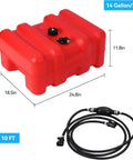14-Gallon Boat Fuel Tank With Leak-Proof Vent Cap For Safer Refueling On Fishing Boats, Portable Outboard Gas Can With Durable HDPE Construction
