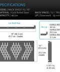 Specifications of 1U Universal Rack Shelf With 10 Inch Depth, Vented Cantilever Tray For 19 Inch Network Racks And Cabinets, Black