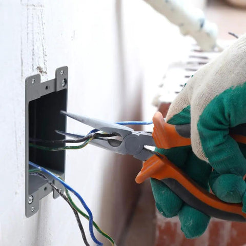 Remodel Box 1 Gang Old Work Electrical Box 14 Cu In Cut In Grey Plastic Junction Box For Switches ETL Listed Fire Rated 2 Hours Protection Packs Of 3 installed in wall