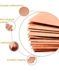 Ultra Pure Copper Sheet 99.99% Copper, 0.3x100x200mm 12 Gauge 2mm Thick, Ideal for DIY Projects, Makers Jewelry, Repairs and Experiments, Industrial Grade Metal Plate Easy to Cut, Weld, Bend, and Form. stacked copper sheets for cutting and conductivity
