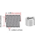 50Pcs Wire Thread Insert Kit 304 Stainless Steel NPT UNC Threads 1/4-20 Coiled Helical Sleeves dimensions diagram
