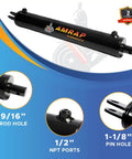 Heavy Duty 4x24 Hydraulic Log Splitter Cylinder With 4 Inch Bore And 24 Inch Stroke, 1.75 Inch Rod, Welded Double Acting, 3500 PSI