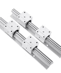 Stainless Steel Linear Guide Rail SBR16 600mm for CNC Machines and 3D Printers, two rails with four bearing blocks