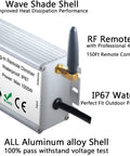 Outdoor Dimmer For String Lights 1500W With IP67 Waterproof, RF Remote, wave shade shell, aluminum alloy, 150ft range