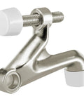 Adjustable Hinge Pin Door Stopper Save Your Floors With No Sweat Setup Heavy Duty Satin Nickel Finish featuring thick black rubber caps.