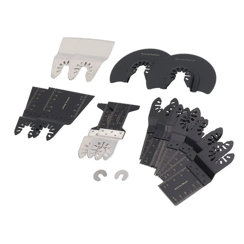 18 Piece Do It All Oscillating Multitool Blade Kit with High Carbon Steel Blades, universal fit, wood, plastic, drywall cutting