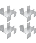 Heavy Duty Metal Fence Brackets No Drill Anti Rattle Clip Set Four Piece Gravel Board Fence Panel Support