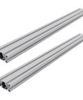 4080 T Slot Aluminum Profile Kit For 3D Printer And CNC DIY Builds Anodized Silver Linear Rail 1000mm Length Two Pack Heavy Duty Scratch Resistant 6063 Aluminum Extrusion showing linear slots in silver finish.
