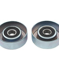 Two idler pulleys from the Serpentine Drive Belt Kit With Two Idler Pulleys For Subaru Impreza 2012 To 2015 And XV Crosstrek 2013 To 2015