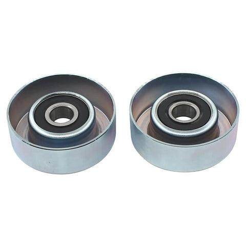 Two idler pulleys from the Serpentine Drive Belt Kit With Two Idler Pulleys For Subaru Impreza 2012 To 2015 And XV Crosstrek 2013 To 2015