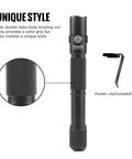 AA USB C Rechargeable Flashlight, 1018 Lumens Cool White Beam with knurling and pocket clip shown
