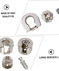 Heavy Duty Eccentric Cabinet Connectors And Screw In Dowel Pins Dead Nuts, metal connectors and screws for sturdy furniture assembly.
