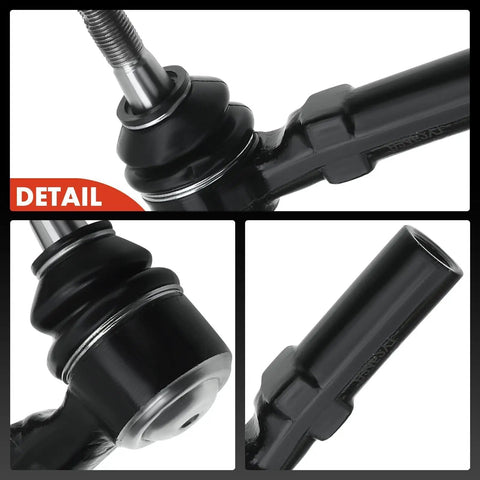 Beefy Front Outer Tie Rod End Replacement For Buick Cadillac And Pontiac Durable Aftermarket Part To Fit LeSabre Lucerne Park Avenue Riviera DeVille DTS Eldorado Seville Aurora Bonneville And More detail view with boot and threaded shaft