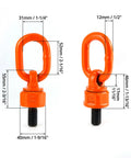 Beefy Heavy Duty M16 Swivel Hoist Ring Two Pack 1.12 To 2 Ton Working Load Limit 360 Degree Rotation G80 Alloy Steel 1080 MPa