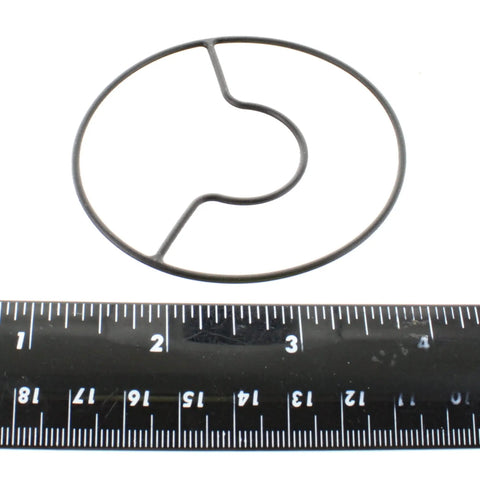 Beefy Rubber Outboard Seal For 135 To 300 HP Mercury Mariner Engines 26-828225 Replacement Gasket, Marine Waterproof Seal, Tough, Easy Install, Old Stock Ready For Quick Fix, 30 Day Warranty. black rubber seal shown with ruler