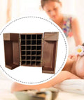 Badass Wooden Storage Box Featuring Twenty Four Compartments For Essential Oils And Perfume Collections, 24 slots, open view