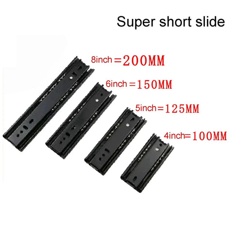 2 Pack Full Extension Drawer Slides 5/6/8 Inch Short Guide Rails For Smooth No Jam Drawer Motion In Kitchen Office And Workshop Cabinets 200mm Easy Glide Metal Sliders