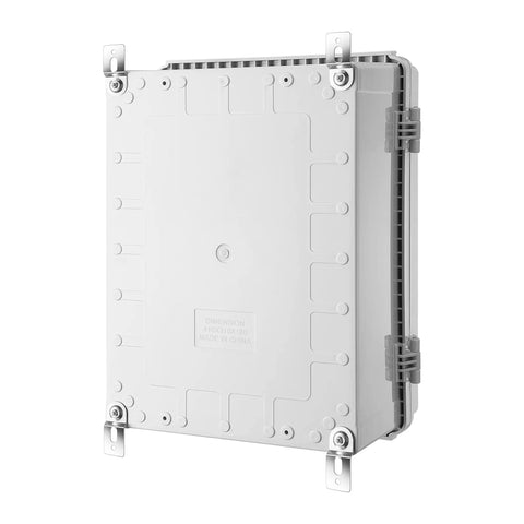 Junction Box Enclosure With IP67 Waterproof Design, Rugged Weatherproof Outdoor Electrical Box, Hinged Grey Cover With Inner Door, Includes Mounting Plate And Wall Bracket, Built For Indoor And Outdoor Projects, 16.1 Inches By 12.2 Inches By 7.1 Inches