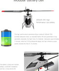 C129 V2 4 Channel RC Helicopter Easy To Fly With 6 Axis Gyro showing 300mAh battery and modular design