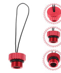Two Pack Scuba Air Tank Valve Cover Protectors Lightweight Durable Valve Caps with black cord and red design