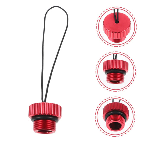 Two Pack Scuba Air Tank Valve Cover Protectors Lightweight Durable Valve Caps with black cord and red design