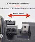 Close-up of Heavy Duty Electric Hydraulic Rebar Cutter With Fast Cutting Speed showing automatic return knife feature.