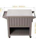 120 Quart Outdoor Rolling Cooler With Wheels Bottle Opener And Built In Shelves Stainless Steel Lid Backyard Ice Chest