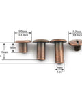 75 Piece Red Bronze Chicago Bindery Screw Assorted Kit showing various sizes 5mm, 10mm, 12mm nickel plated carbon steel screws.