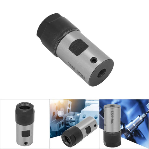 ER20 Collet Block And Spindle Extension Rod Adapter for CNC milling and lathe, 50L chuck holder, 8mm motor shaft close-up