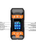 Handheld Wall Scanner And Deep Scan Metal Stud Finder With Automatic Calibration showing measurement functions and buttons.