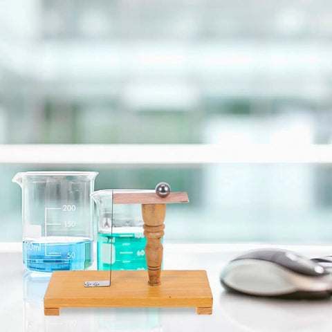 Hands On Inertia Demonstration Pendulum Kit For Classroom Physics Experiments And Newtonian Mechanics Ideal For Middle School And High School Labs Easy To Use Educational Tool For Teaching on wooden stand with classroom background
