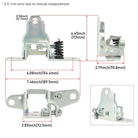 Heavy Duty Lower Door Hinge Front Left Driver Side Solid Bolt On Replacement For Dodge Ram 1500 2500 3500 Classic dimensions and design view
