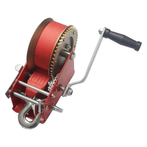 Manual Winch With Heavy Duty Beefed Up Webbing For Vehicle Recovery And Cargo Handling Portable Vehicle Mounted Cable Puller