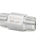 ChillWaves 304 stainless inline Siamese check valve with 1/4 inch NPT male threads