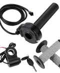 Full Twist Throttle With Ignition Switch For Electric Dirt Bikes, Plug And Play Handlebar Upgrade With Smooth Full-Hand Grip