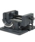 Built Like A Tank 4 Inch Angled Vise For Benchtop Drill Press And Industrial Machining Tools Precision Steel Clamp with adjustable tilt.