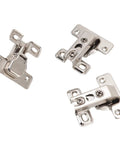Three Piece Folding Cabinet Hinges Zinc Alloy With Soft Close Buffer 180 Degree Action Short Arm Plated Finish Durable 6.7x6.5x3.5cm