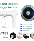 Electrostatic ULV Atomizer Sprayer With Blue Light Wireless Nano Mister Fogger Gun For Indoor And Outdoor Use design features