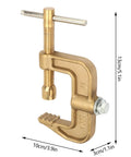 Top Notch 500 Amp Brass Grounding Clamp G-Shape For Welders, 13cm x 10cm size, durable brass construction for reliable use.