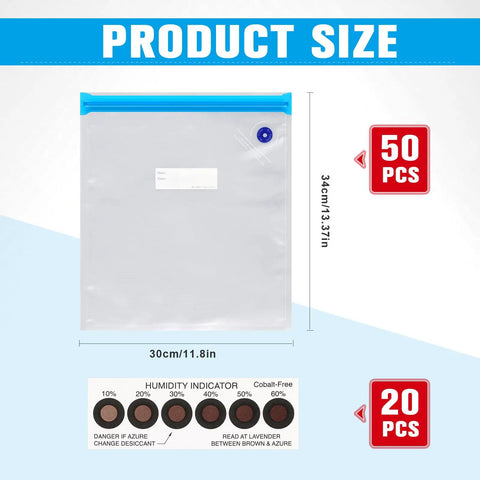 Reusable Vacuum Storage Bags For 3D Printer Filament With Humidity Indicator Cards Keeps Plastic Spools Tight And Dry Level Up Your Prints Without The Drama No More Warped Creations Just Crisp Reliable Output For Serious Makers