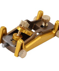 Rock Solid Aluminum Short Planer For Fine Woodworking, adjustable low angle hand plane, gold and silver design details.