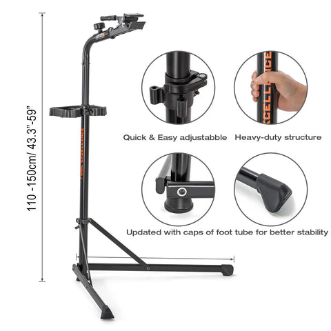 Ebike Repair Stand For Home Shop And Mechanics Heavy Duty Bike Workstand with height scale and stability foot caps